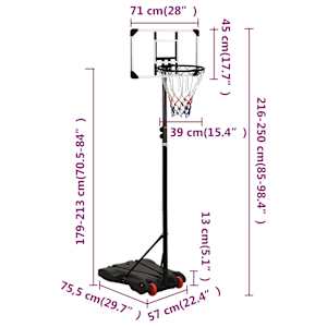 Basketbalový koš s průhlednou deskou 216 x 250 cm polykarbonát - obrázek 10