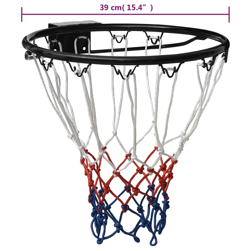 Basketbalring 39 cm staal zwart