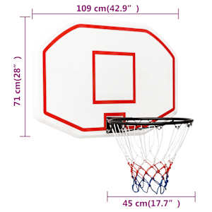 Basketbalový koš bílý 109 x 71 x 3 cm polyethylen - obrázek 7