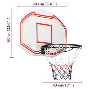 Basketbalový koš bílý 90x60x2 cm polyethylen - obrázek 7