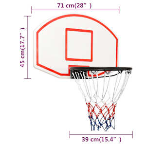 Basketbalový koš bílý 71x45x2 cm polyethylen - obrázek 8
