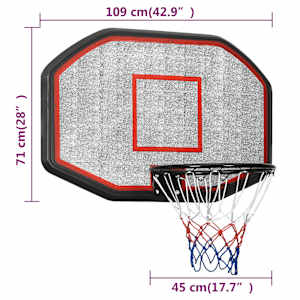 Basketbalový koš černý 109 x 71 x 3 cm polyethylen - obrázek 7
