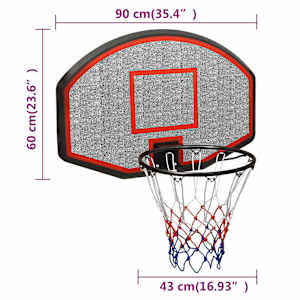 Basketbalový koš černý 90x60x2 cm polyethylen - obrázek 7