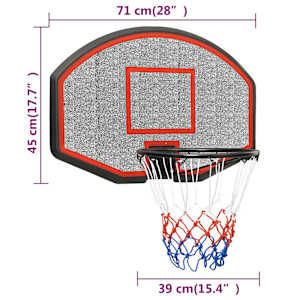 Basketbalový koš černý 71 x 45 x 2 cm polyethylen - obrázek 9