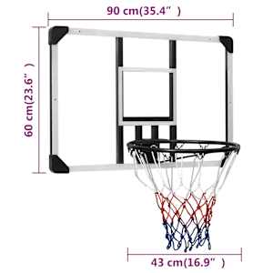 Basketbalový koš s průhlednou deskou 90x60x2,5 cm polykarbonát - obrázek 10