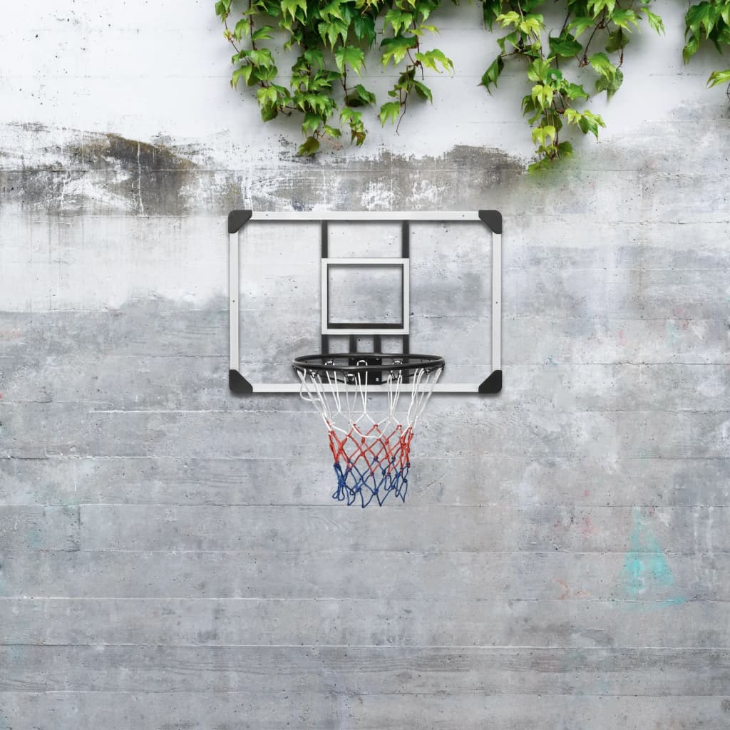 vidaXL basketballkurv med plade 90x60x2,5 cm polycarbonat transparent