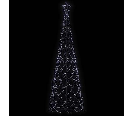 vidaXL Christmas Cone Tree Cool White Powder-coated Steel, Copper, PVC