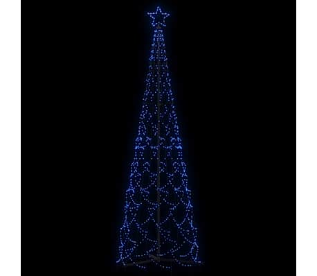 vidaXL Christmas Cone Tree Blue Powder-coated steel, copper, PVC 3 x 10 ft
