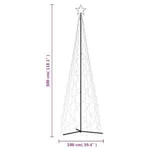 Vánoční stromeček z kužele, teplá bílá, 500 LED diod, 100 x 300 cm - obrázek 9