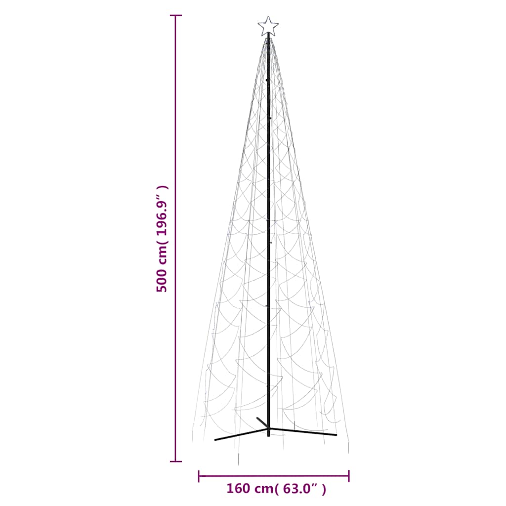 Christmas Cone Tree Blue 1400 LEDs 5x16 ft - Image 9