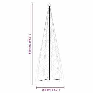 Vánoční stromeček z kužele teplá bílá 1400 LED diod 160 x 500 cm - obrázek 9