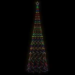 vidaXL Christmas Cone Tree Multicolor Powder-coated steel Large
