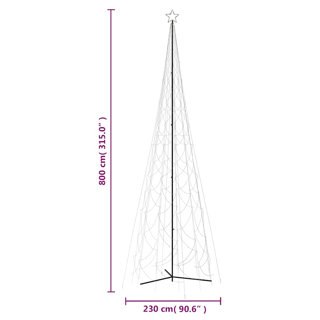Christmas Cone Tree Warm White 3000 LEDs 8x26 ft - Image 9