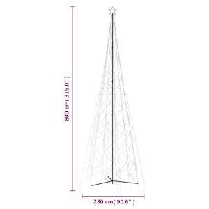 Vánoční stromeček z kužele teplá bílá 3000 LED 230 x 800 cm - obrázek 9