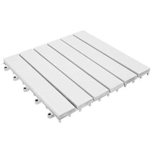 vidaXL Decking Tiles 30 pcs White 30x30 cm Solid Wood Acacia