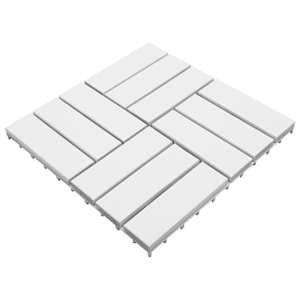 vidaXL Terrassefliser 30 stk hvit 30x30 cm heltre akasie