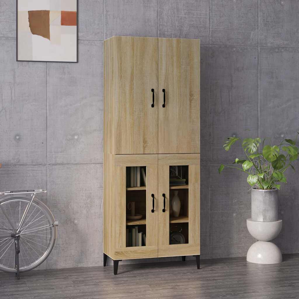 vidaXL Kaappi Sonoma tammi 69,5x34x180 cm tekninen puu