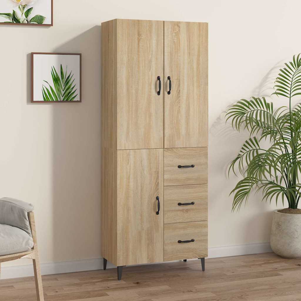 vidaXL Kaappi Sonoma tammi 69,5x34x180 cm tekninen puu