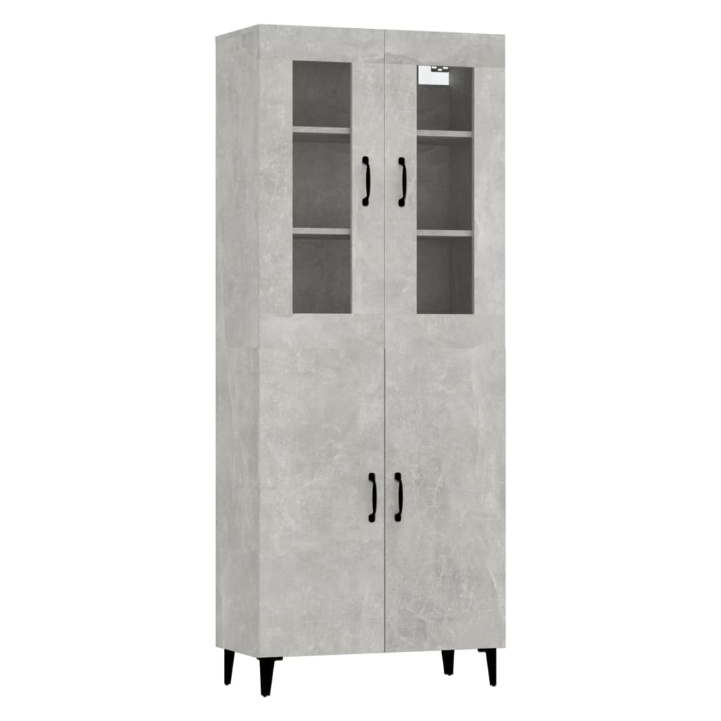Komoda, betono pilkos spalvos, 69,5x34x180cm, apdirbta mediena | Stepinfit