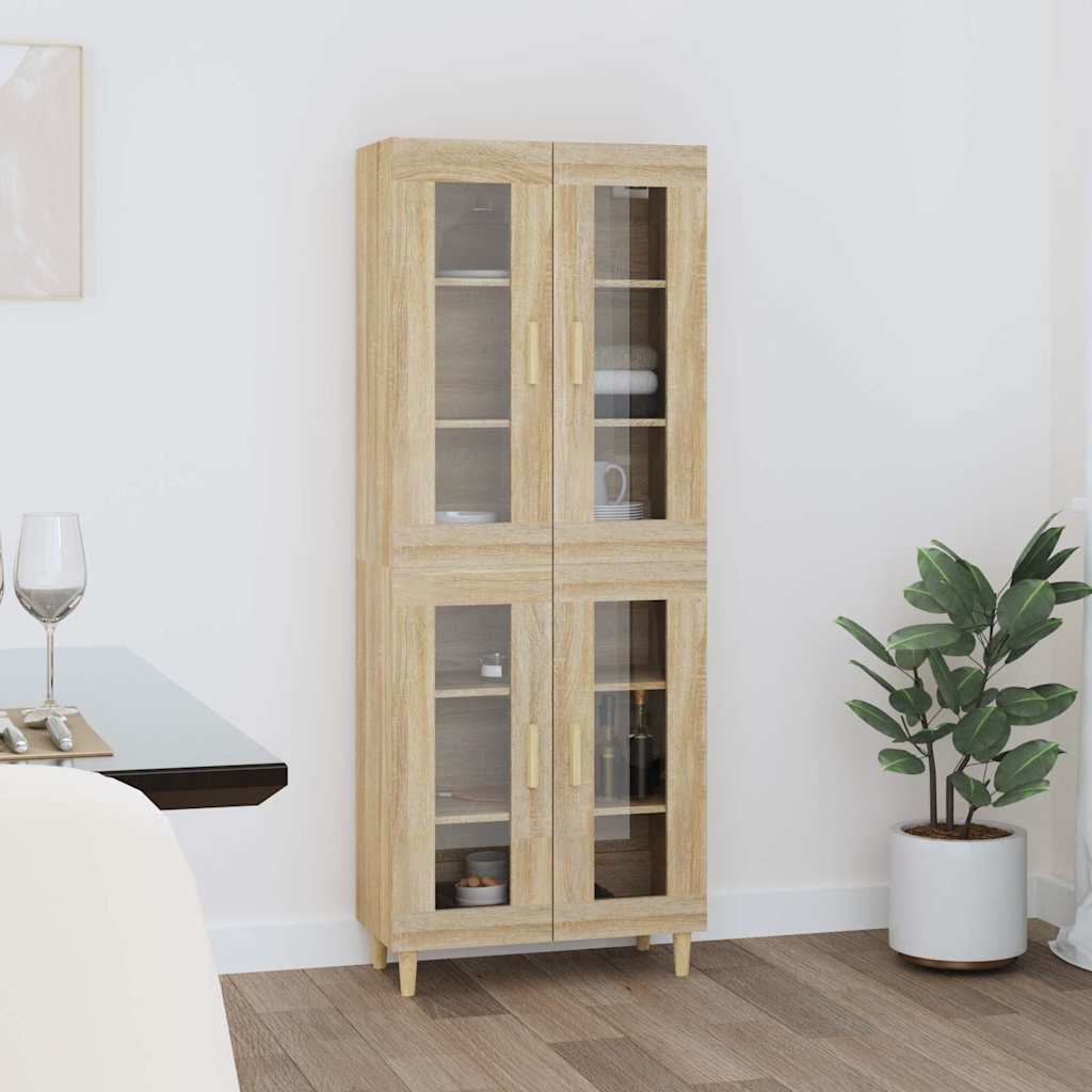 vidaXL Kaappi Sonoma tammi 69,5x34x180 cm tekninen puu