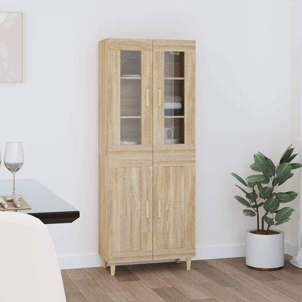 vidaXL Kaappi Sonoma tammi 69,5x34x180 cm tekninen puu