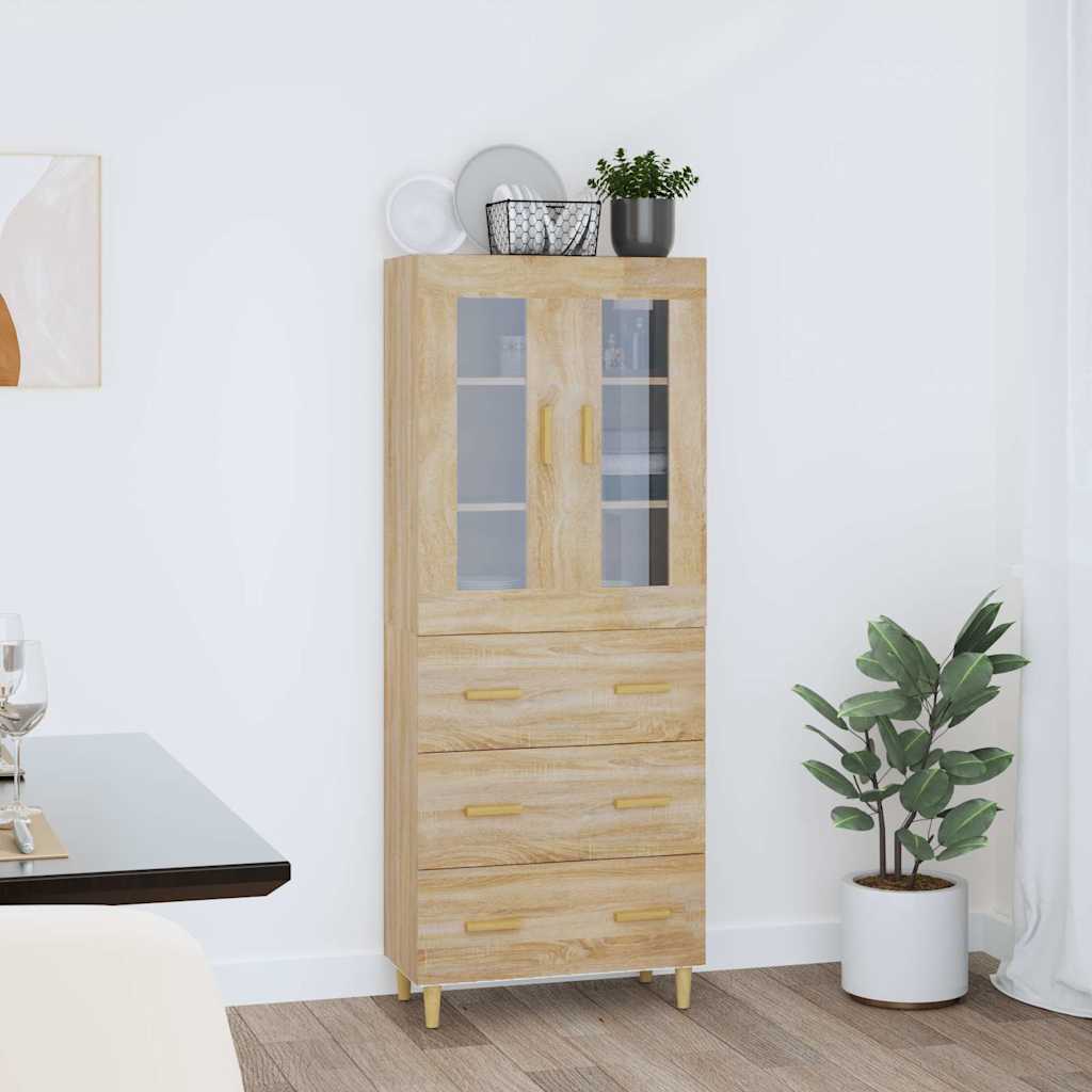 vidaXL Kaappi Sonoma tammi 69,5x34x180 cm tekninen puu