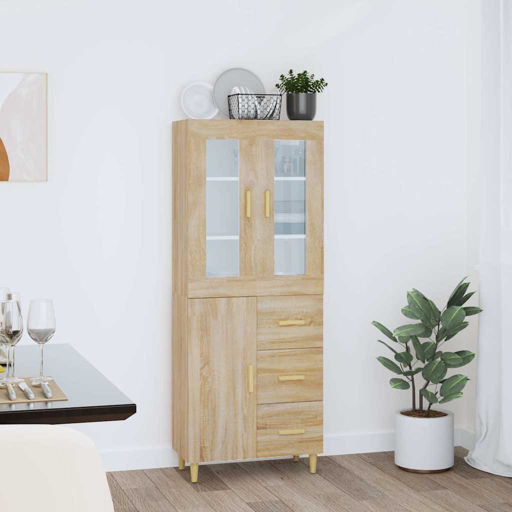 vidaXL Kaappi Sonoma tammi 69,5x34x180 cm tekninen puu