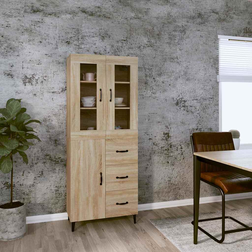 vidaXL Kaappi Sonoma tammi 69,5x34x180 cm tekninen puu