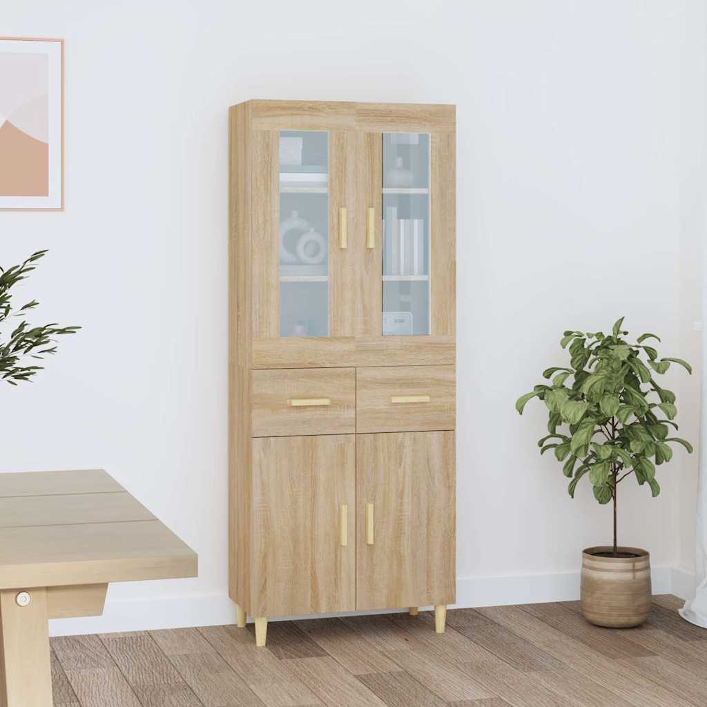 vidaXL Kaappi Sonoma tammi 69,5x34x180 cm tekninen puu