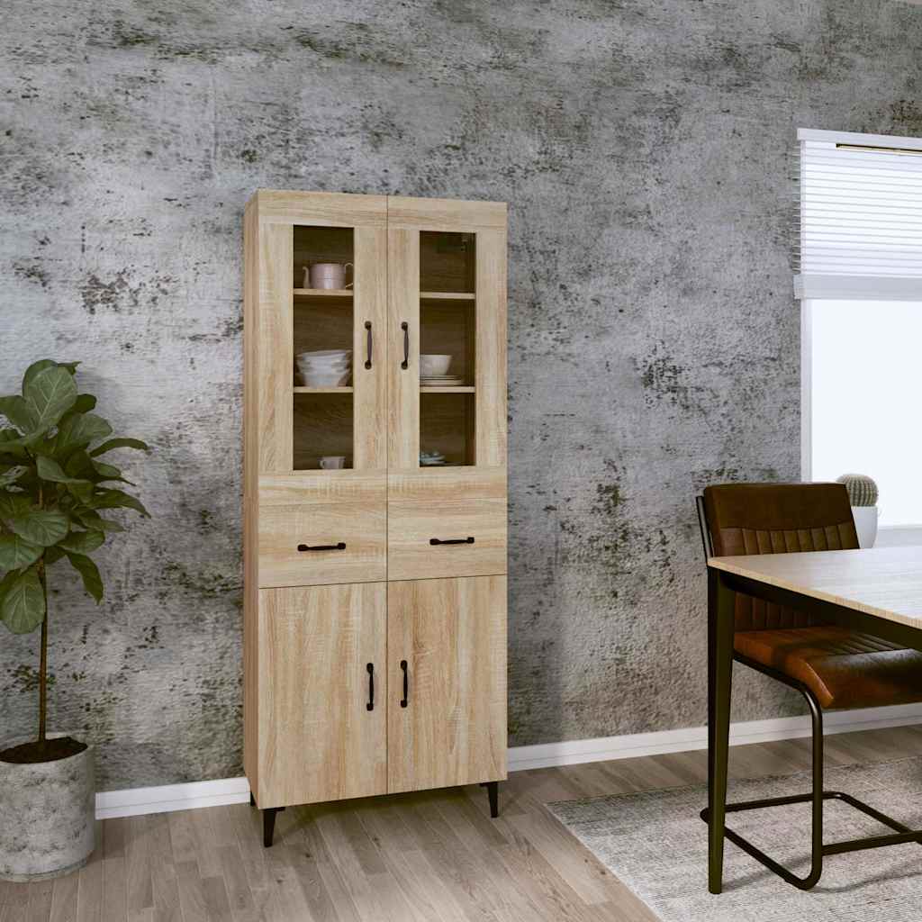 vidaXL Kaappi Sonoma tammi 69,5x34x180 cm tekninen puu