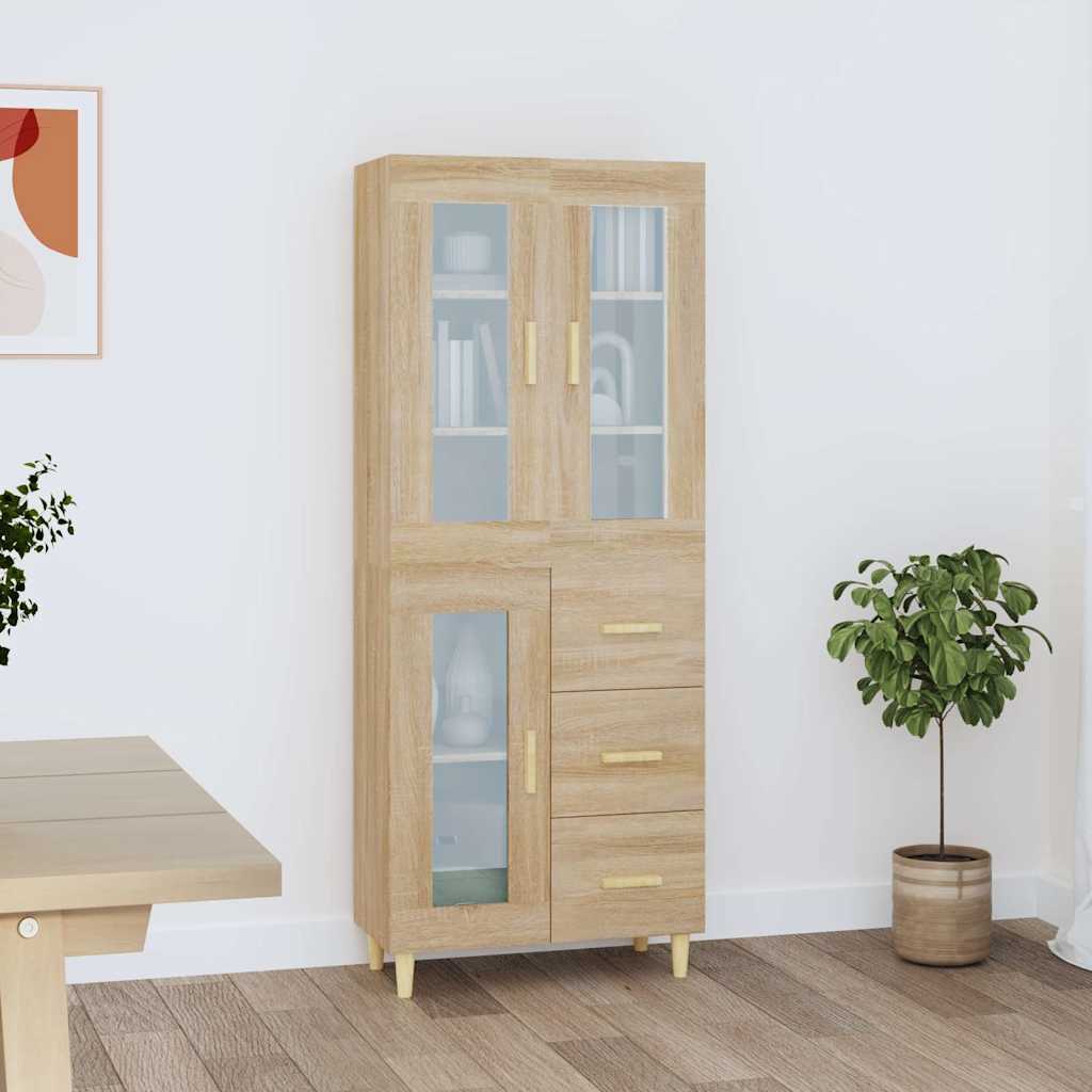 vidaXL Kaappi Sonoma tammi 69,5x34x180 cm tekninen puu