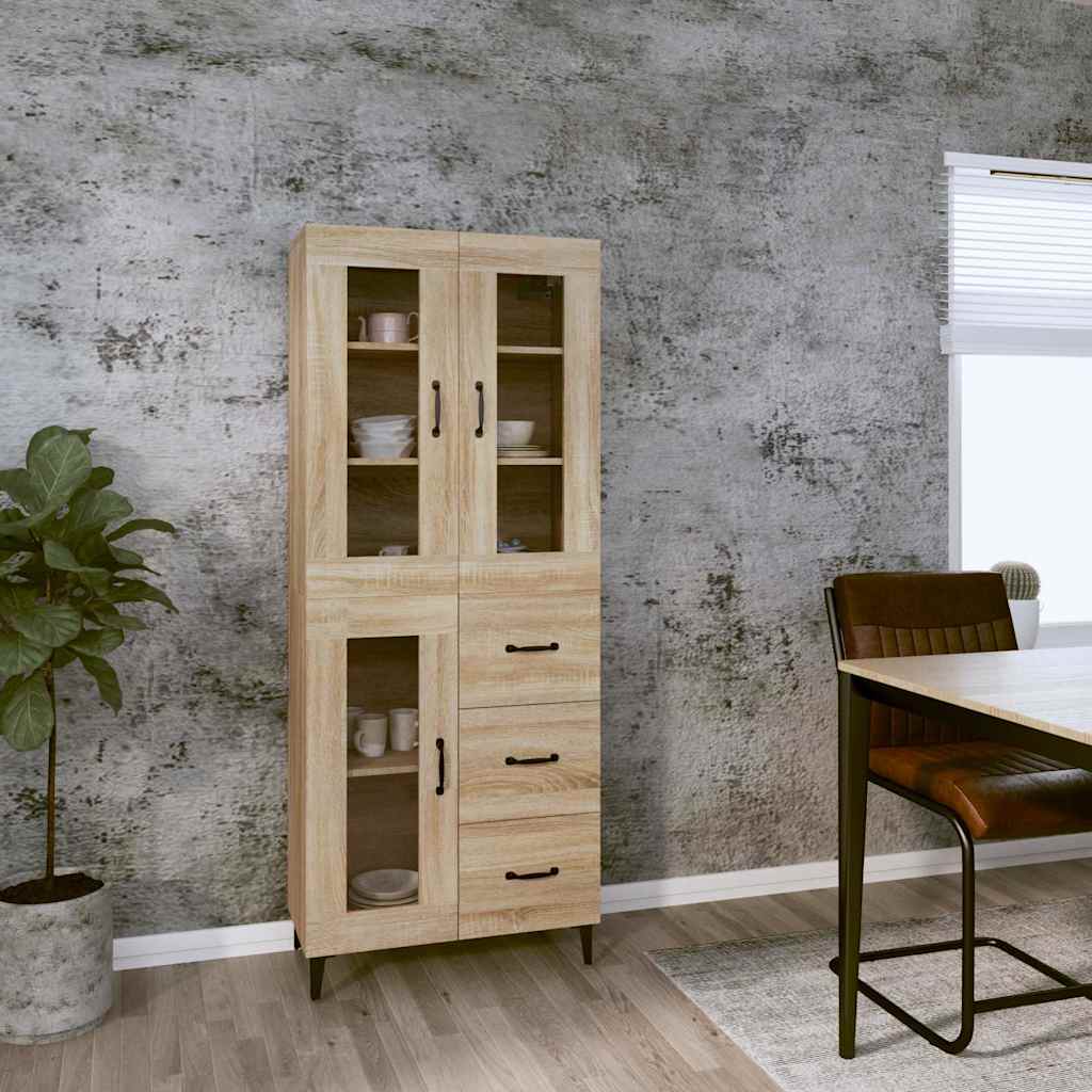 vidaXL Kaappi Sonoma tammi 69,5x34x180 cm tekninen puu