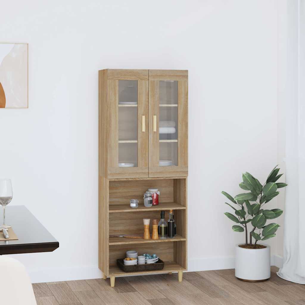 vidaXL Kaappi Sonoma tammi 69,5x34x180 cm tekninen puu