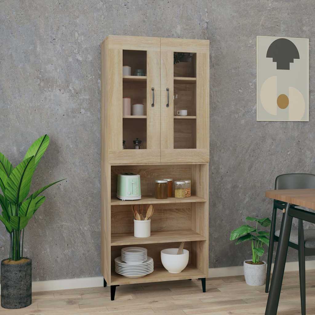 vidaXL Kaappi Sonoma tammi 69,5x34x180 cm tekninen puu