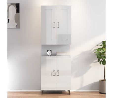 vidaXL Dulap &icirc;nalt, alb extralucios, 70x34x180 cm, lemn prelucrat
