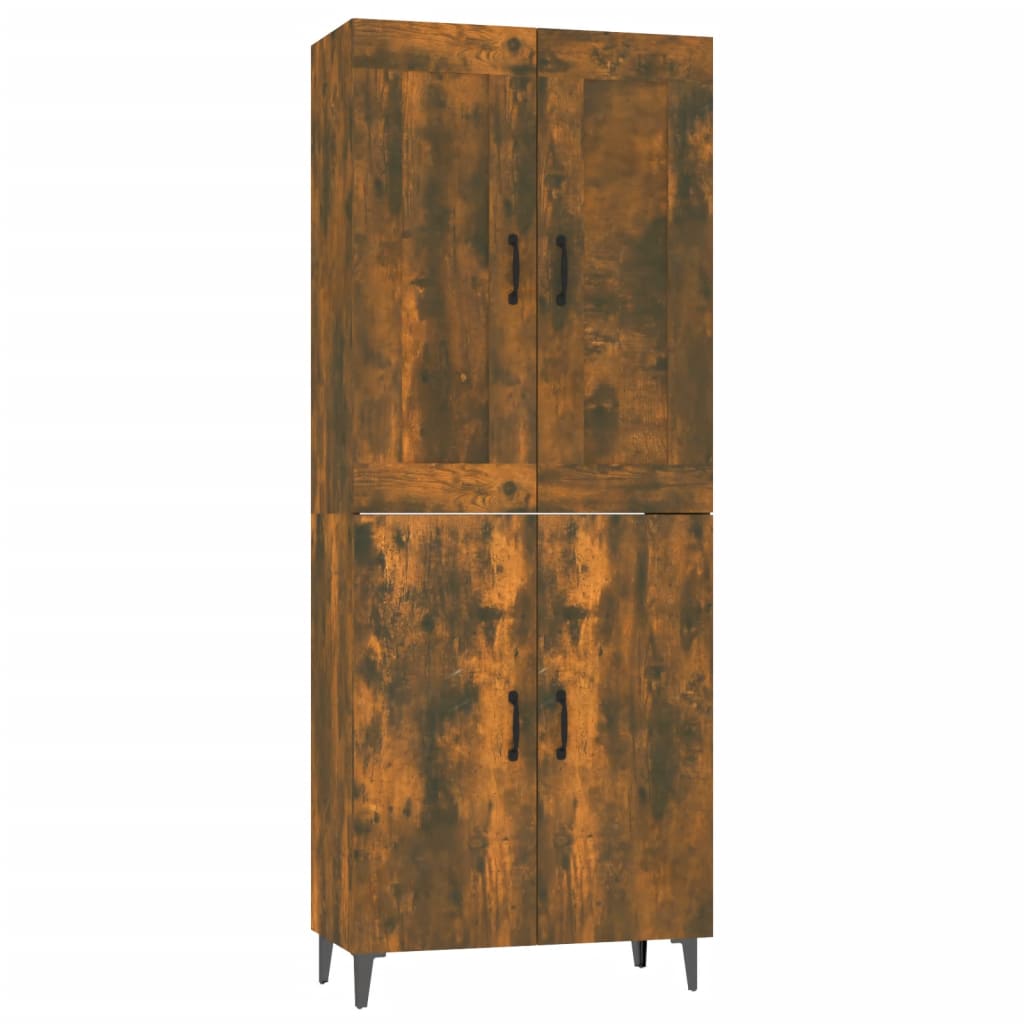 vidaXL Skříň highboard kouřový dub 70x34x180 cm kompozitní dřevo