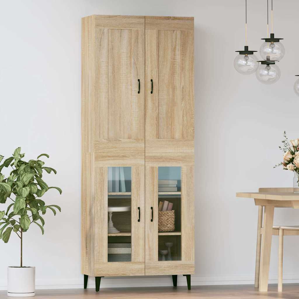 vidaXL Kaappi Sonoma tammi 69,5x34x180 cm tekninen puu