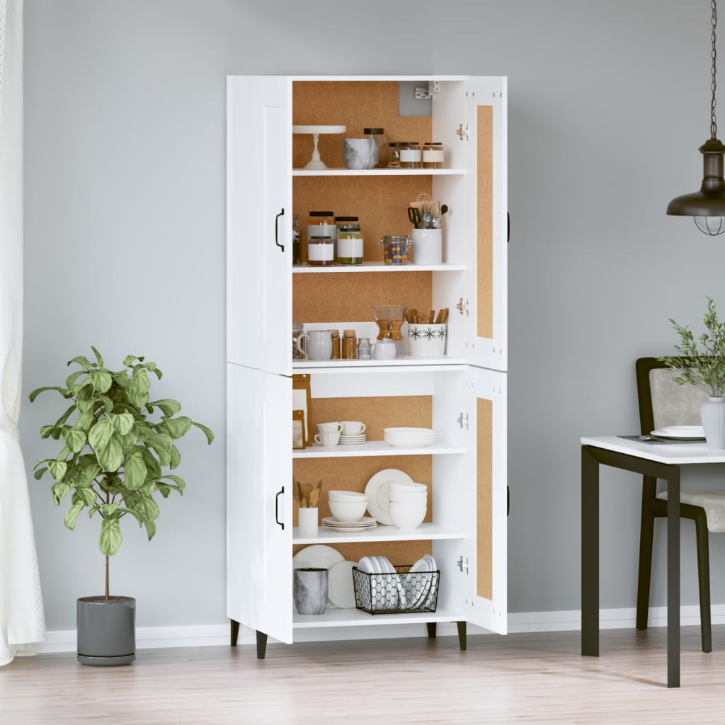 vidaXL Highboard Weiß 69,5x34x180 cm Holzwerkstoff