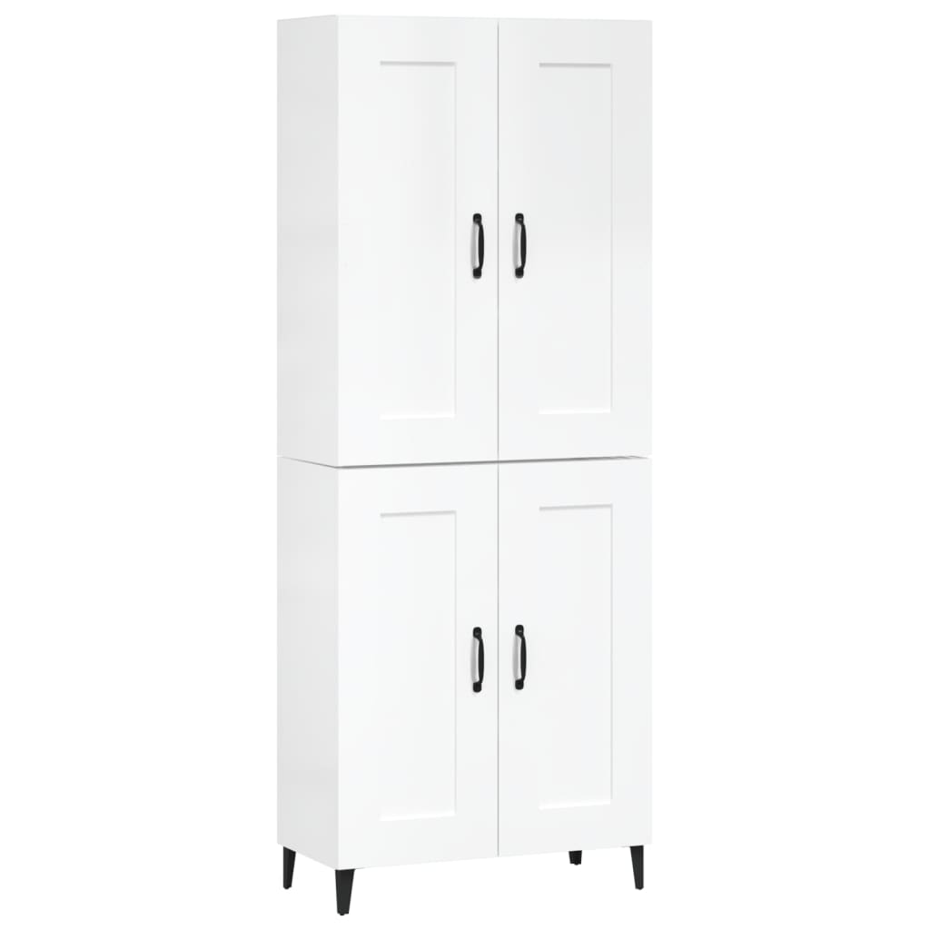 vidaXL Skříň highboard lesklá bílá 69,5 x 34 x 180 cm kompozitní dřevo