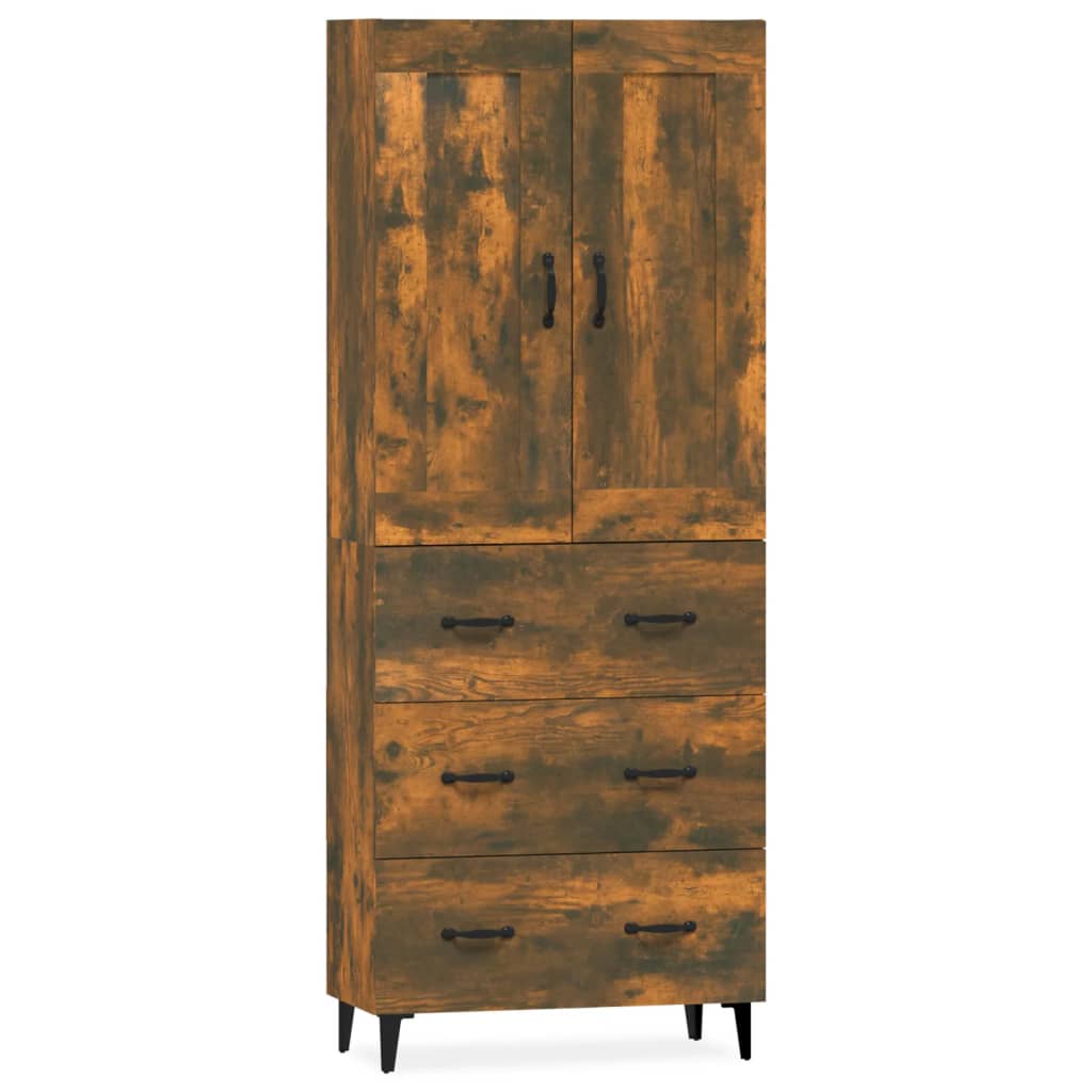 vidaXL Skříň highboard kouřový dub kompozitní dřevo