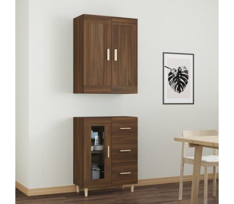 vidaXL Buffet haut Chêne marron Bois d'ingénierie