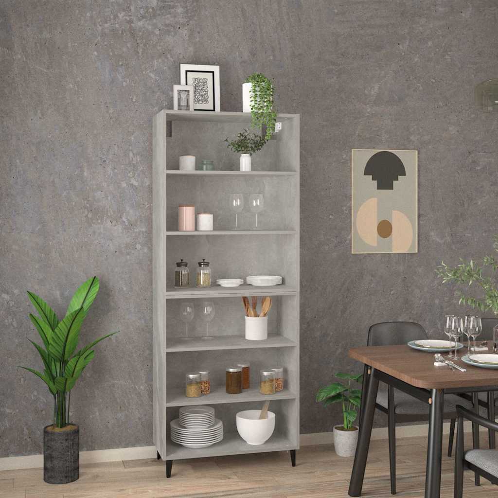 vidaXL Kaappi betoninharmaa tekninen puu