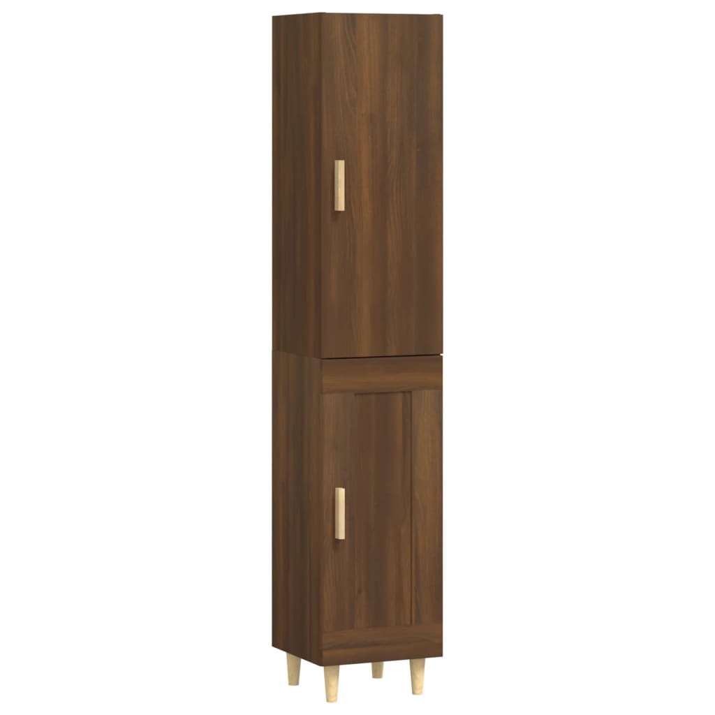 vidaXL Buffet haut Chêne marron 34,5x34x180 cm Bois d'ingénierie