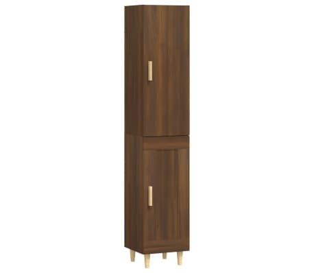 vidaXL Buffet haut Chêne marron 34,5x34x180 cm Bois d'ingénierie