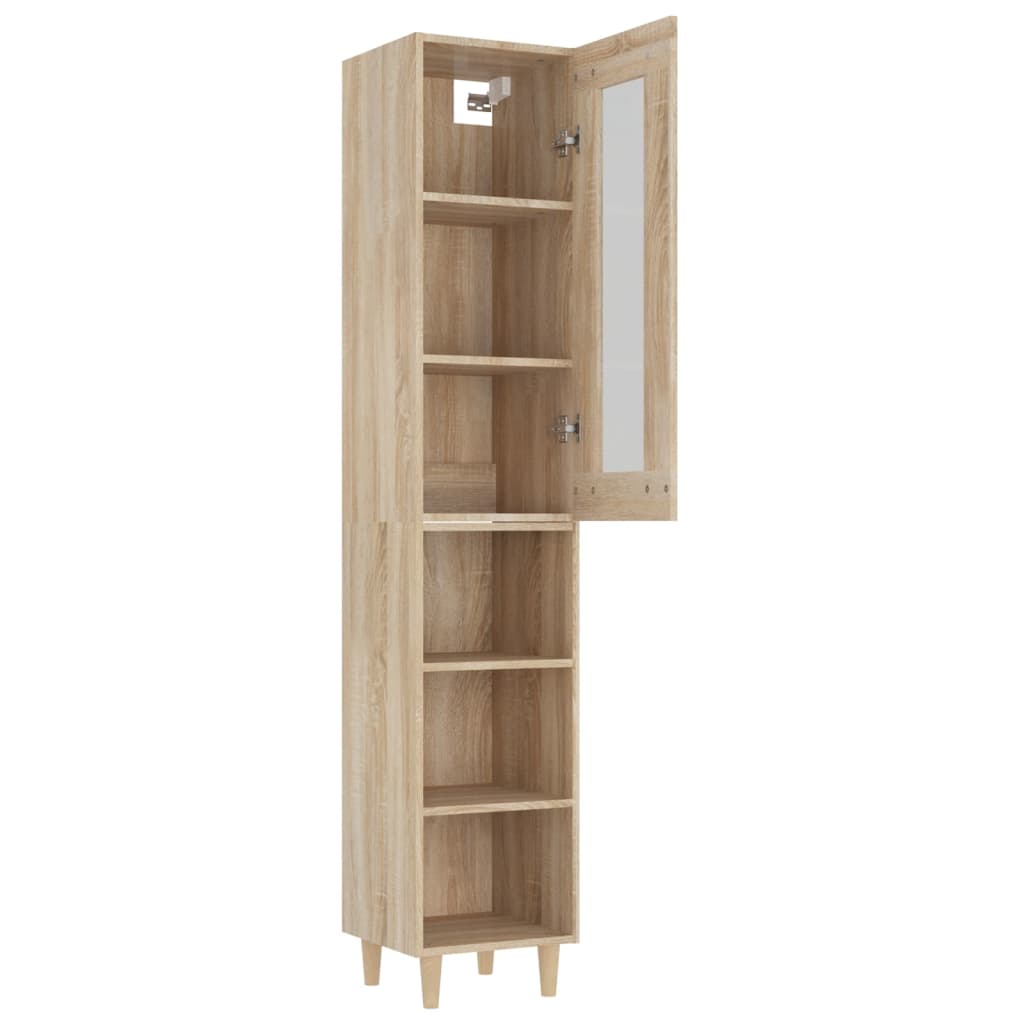 vidaXL Buffet haut Chêne sonoma 34,5x34x180 cm Bois d'ingénierie