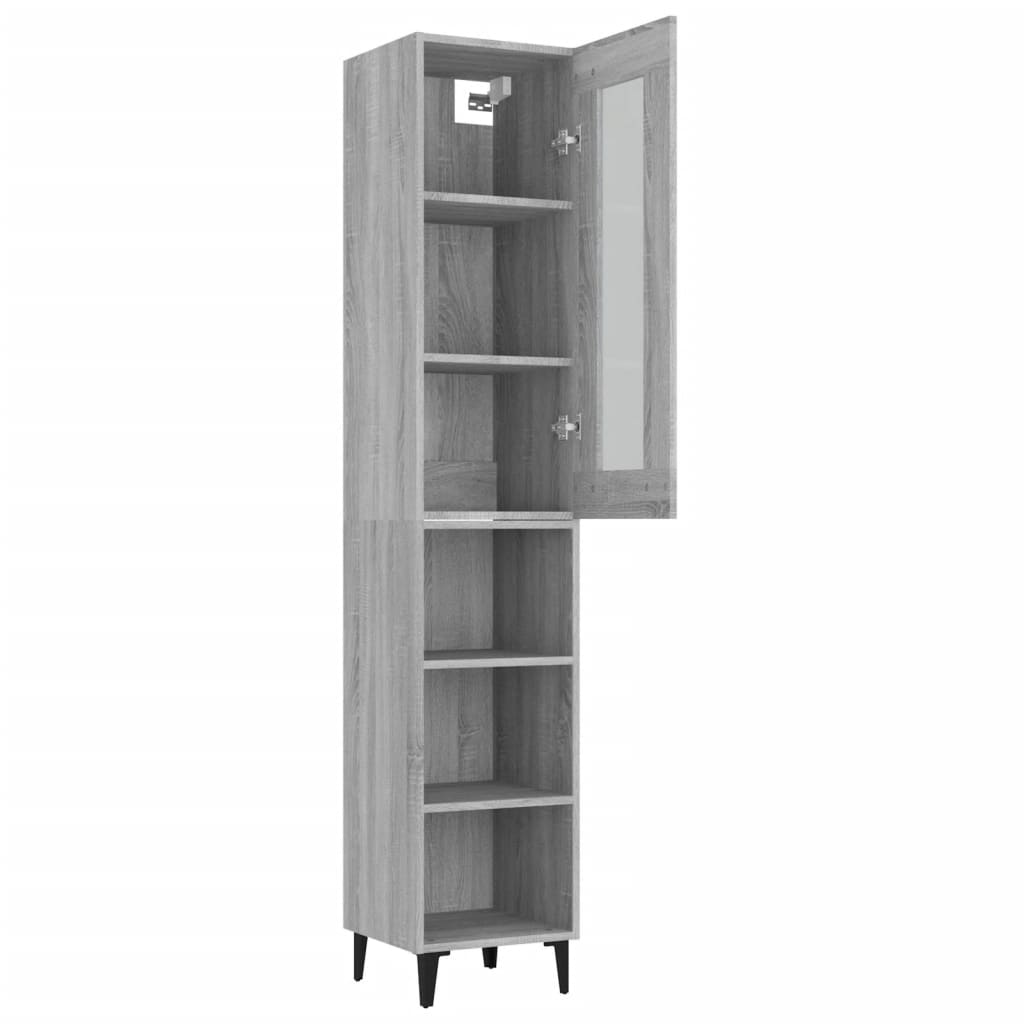 Skříň highboard šedá sonoma 34,5 x 34 x 180 cm kompozitní dřevo