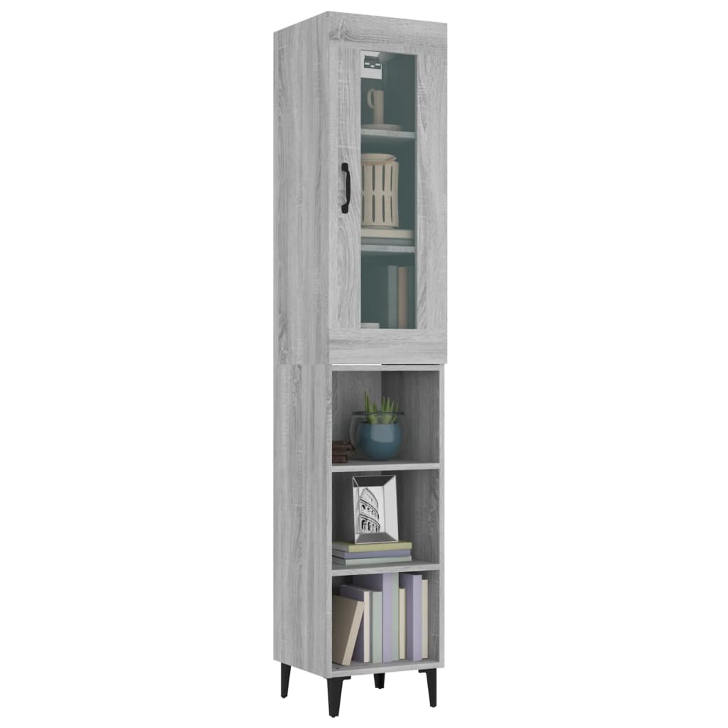 Skříň highboard šedá sonoma 34,5 x 34 x 180 cm kompozitní dřevo