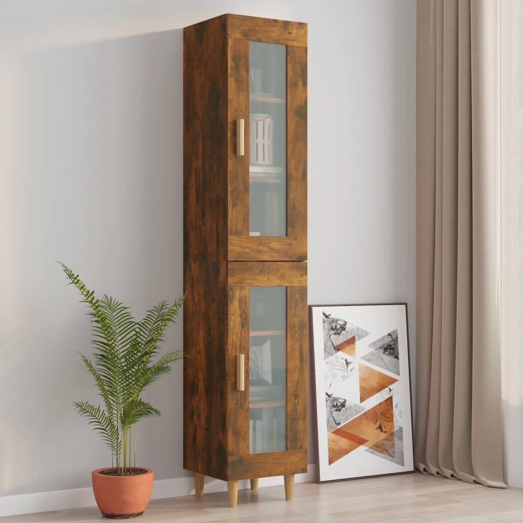 Skříň highboard kouřový dub 34,5 x 34 x 180 cm kompozitní dřevo