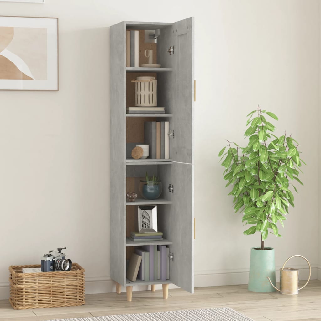 Skříň highboard betonově šedá 35x34x180 cm kompozitní dřevo