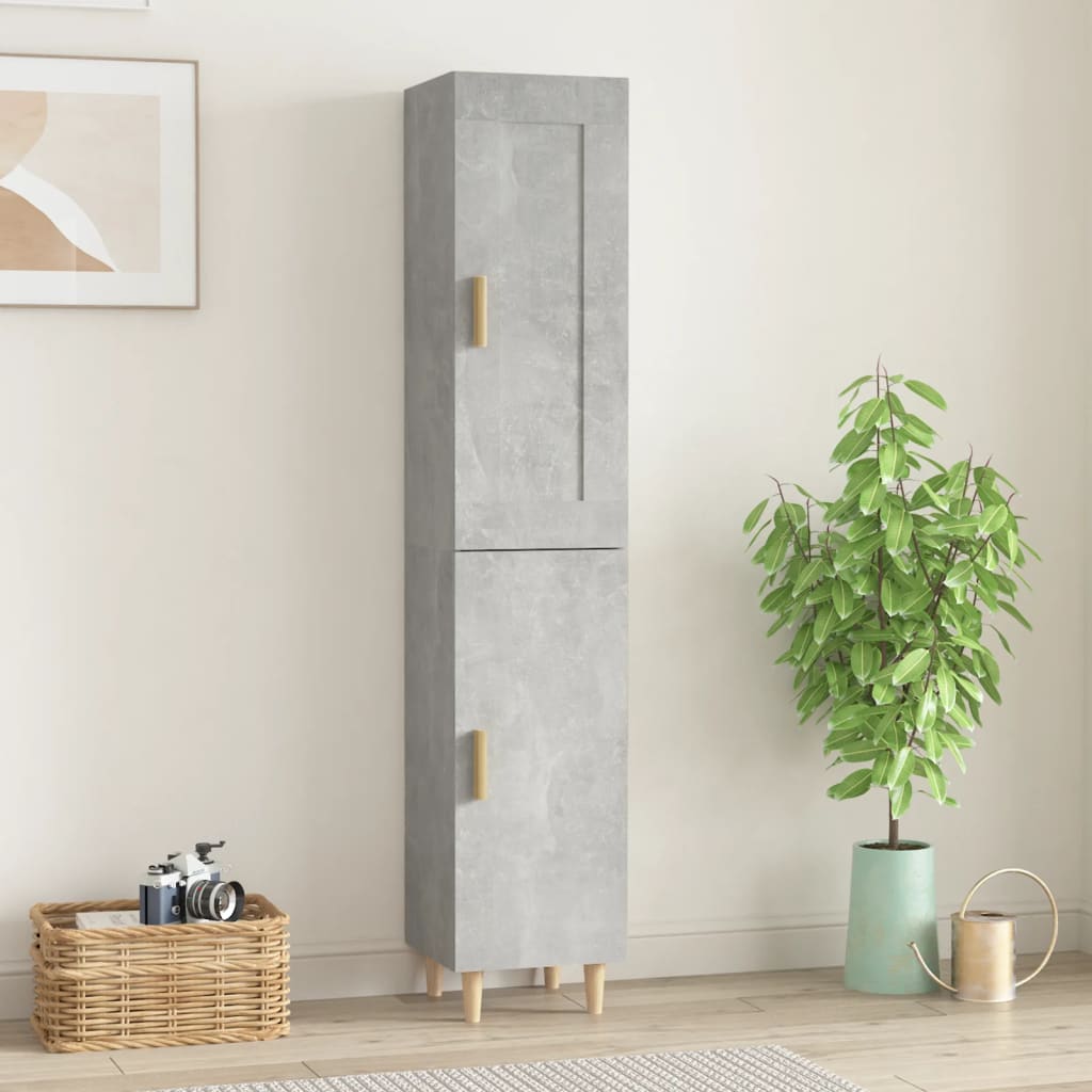 Skříň highboard betonově šedá 35x34x180 cm kompozitní dřevo